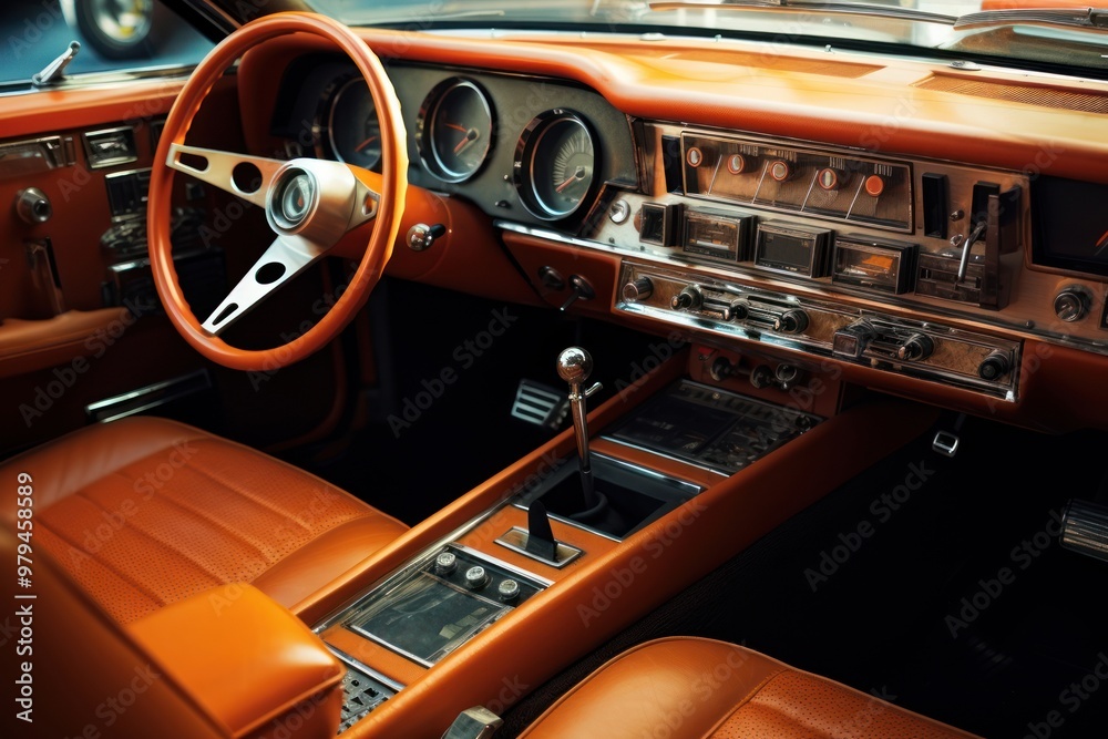 Naklejka premium Transmission Control Console car vehicle control.