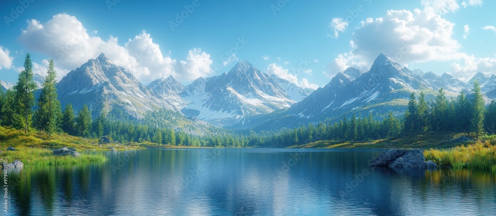 Obraz premium Mountain Lake Serenity