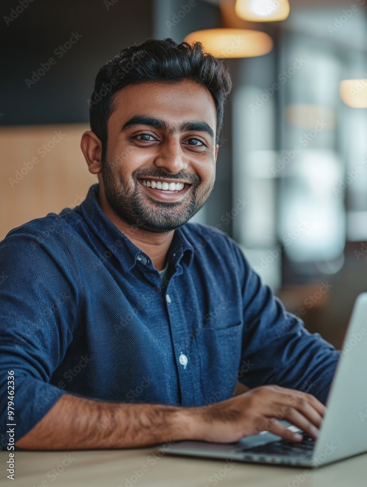 Professional Male Smiling at Camera with Laptop Professional Male Smiling at Camera with Laptop