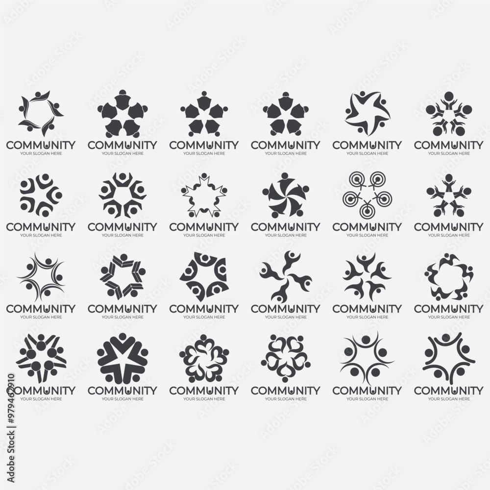 collection of abstract community logos collection of abstract community logos