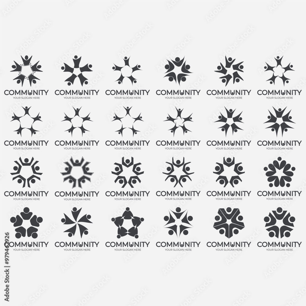 collection of abstract community logos collection of abstract community logos