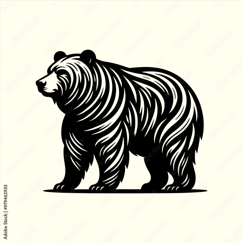 Obraz premium Bear animal Silhouette Vector Illustration