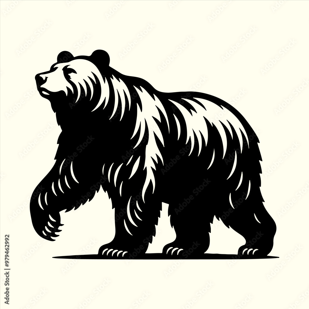 Obraz premium Bear animal Silhouette Vector Illustration