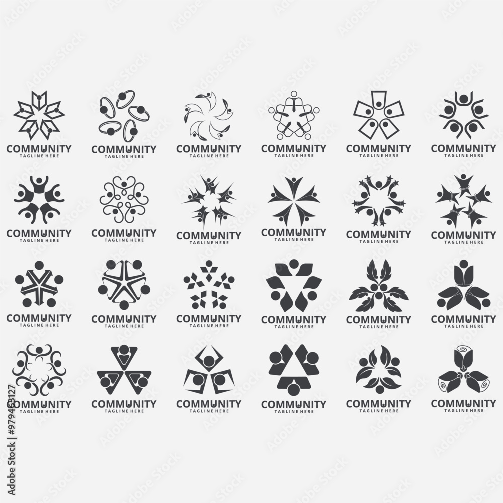 collection of abstract community logos collection of abstract community logos