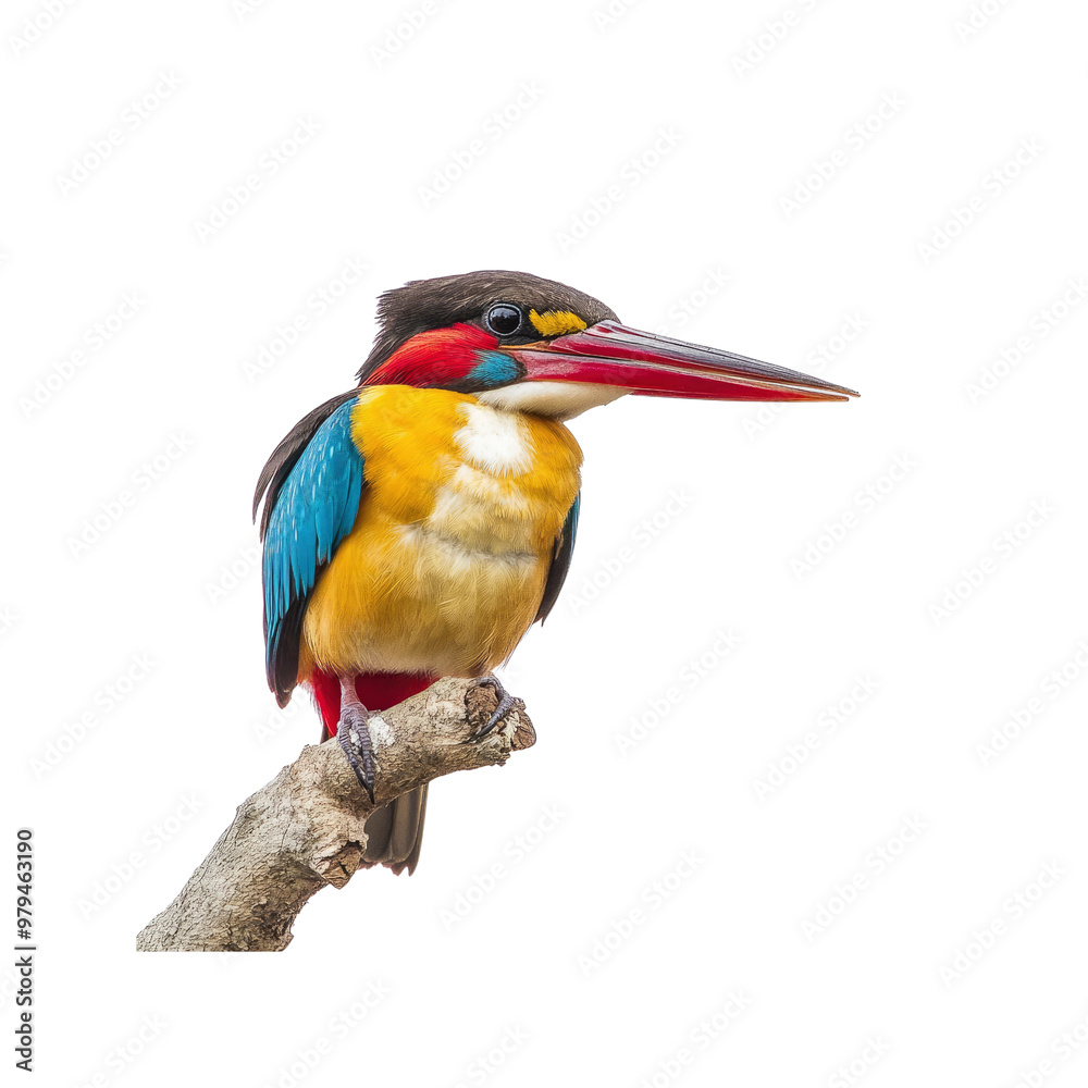 Obraz premium Black-capped Kingfisher Perched on a Branch