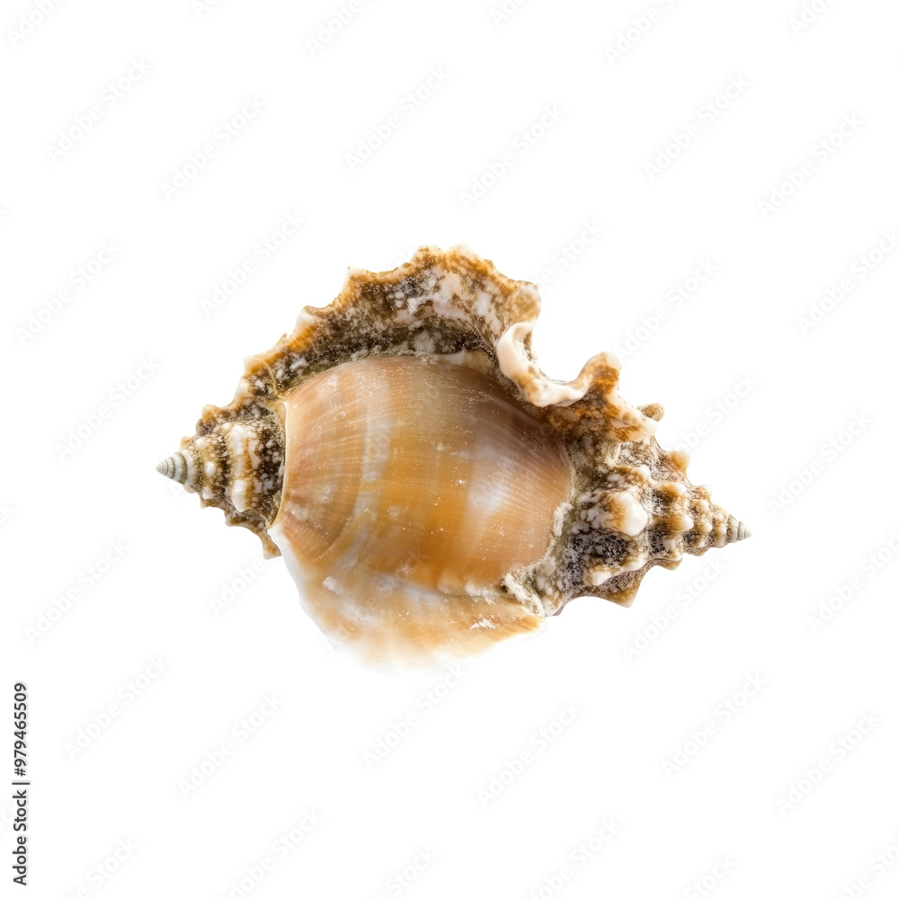 Closeup of a Brown and White Seashell Isolated on a White Background Closeup of a Brown and White Seashell Isolated on a White Background