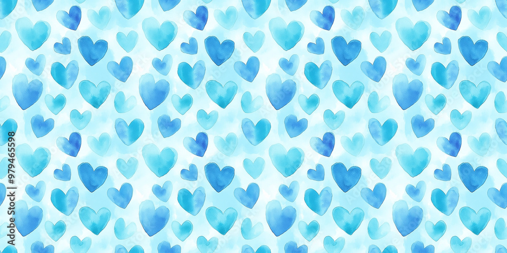 light blue and teal color hearts seamless pattern, clean surface texture, soft light blue background light blue and teal color hearts seamless pattern, clean surface texture, soft light blue background