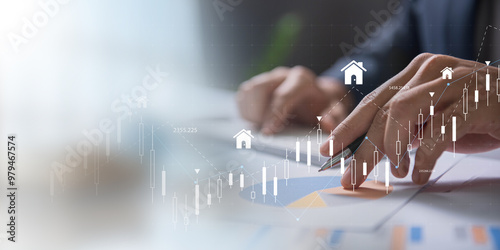 Slika na platnu Analyzing Real Estate Market Trends concept