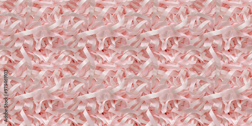 shredded paper filler in dusty dusty pink color with thin, delicate strips photo