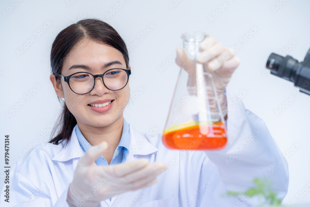 A female scientist conducting experiments in the lab A female scientist conducting experiments in the lab