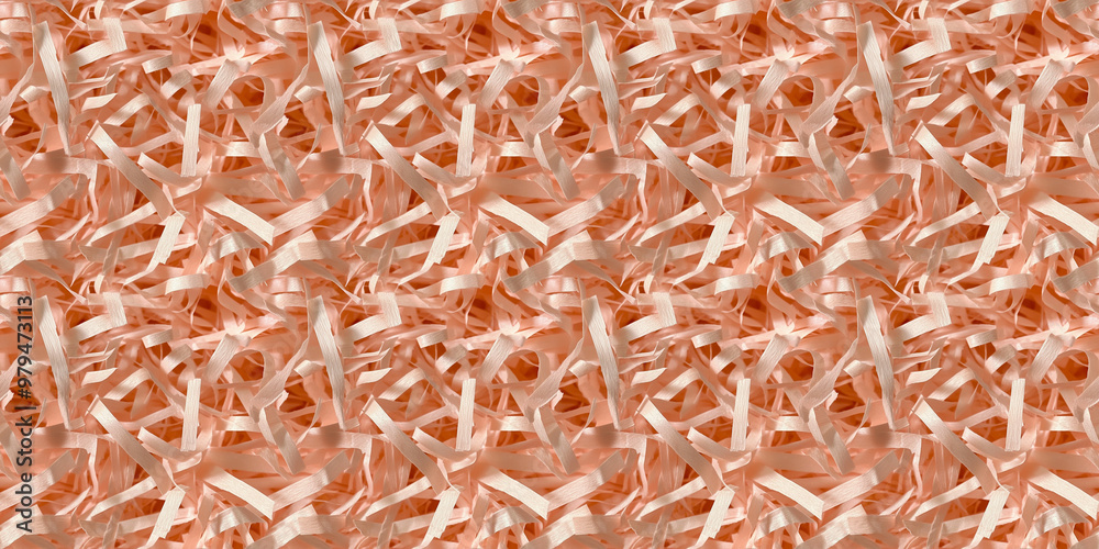 Fototapeta premium shredded paper filler in dusty salmon color with thin, delicate strips