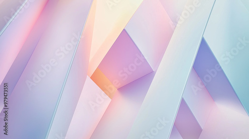 Abstract modern architecture creating a colorful geometric pattern with light and shadow