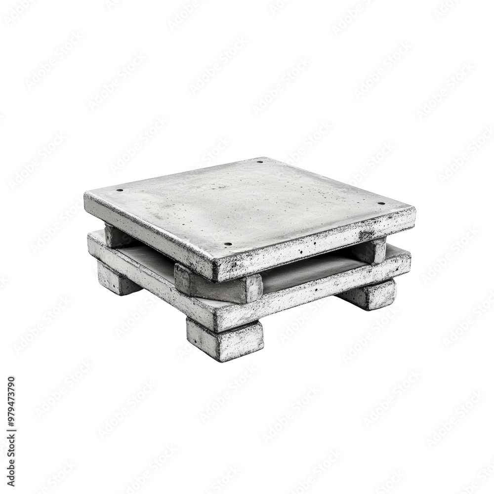White Concrete Stacked Platform White Concrete Stacked Platform