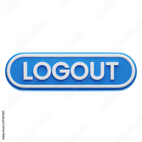 LOGOUT 3D ICON ILLUSTRATION