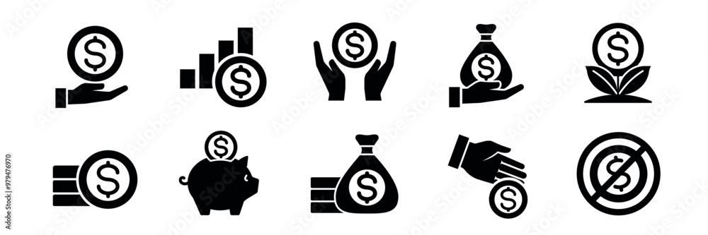 Finance icon set. Money icons. Finance icon set. Money icons.