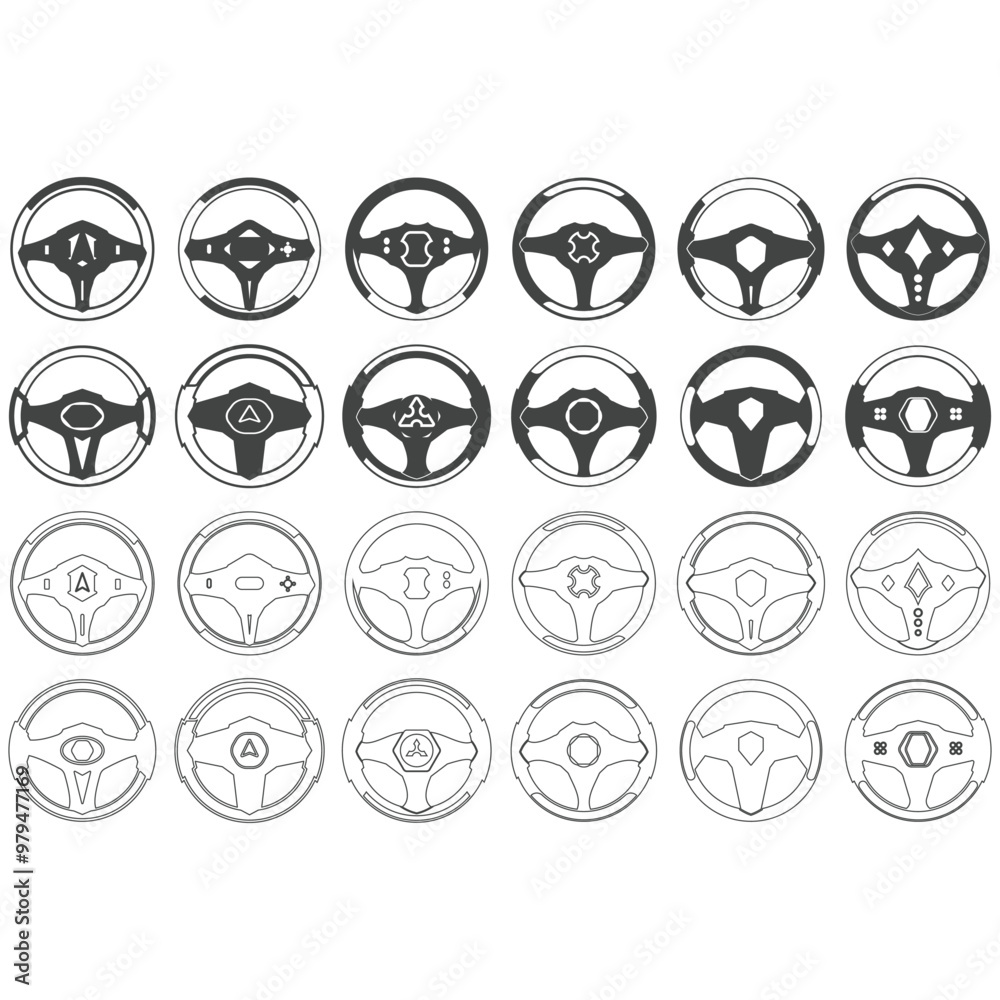 Steering wheel logo vector illustrations Steering wheel logo vector illustrations