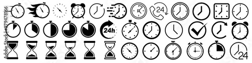 Time icon. Clock icon set. photo