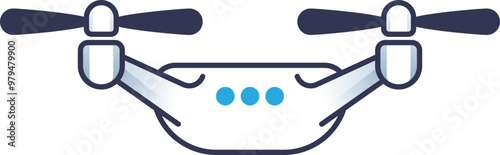 Illustration of a drone with propellers, representing aerial technology and innovation.