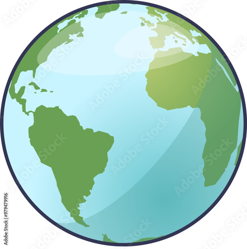 Illustration of Earth globe showing continents, symbolizing global connectivity and geography.