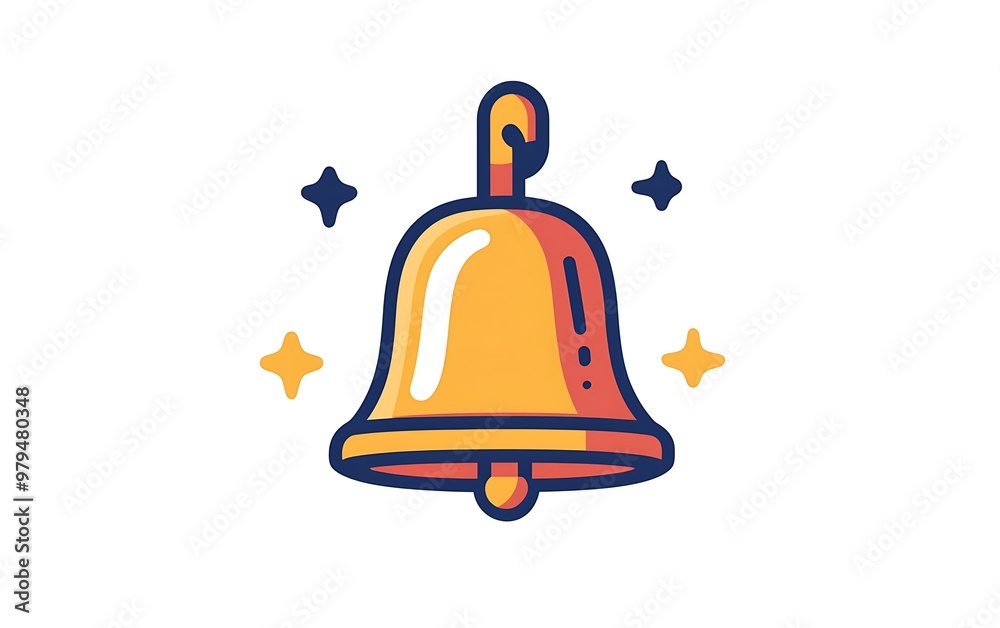 Vibrant School Bell Vector Icon on White Background | Modern Flat Design Alarm Symbol with Bold Colors | Educational Clipart Graphic Vibrant School Bell Vector Icon on White Background | Modern Flat Design Alarm Symbol with Bold Colors | Educational Clipart Graphic