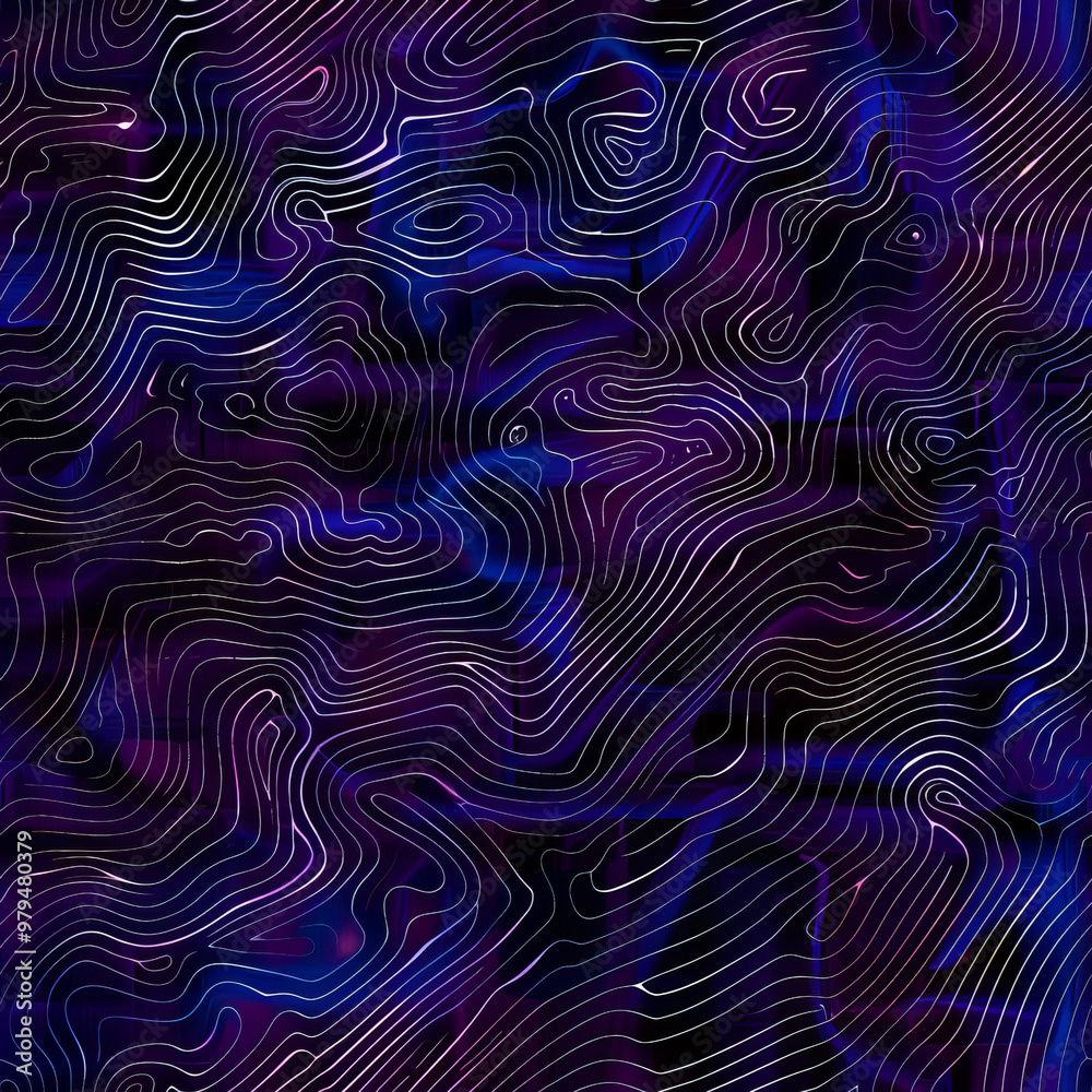 A mesmerizing abstract pattern featuring subtle circuit lines in deep purple and blue tones, creating sense of depth and movement. This design evokes feeling of modernity and sophistication A mesmerizing abstract pattern featuring subtle circuit lines in deep purple and blue tones, creating sense of depth and movement. This design evokes feeling of modernity and sophistication