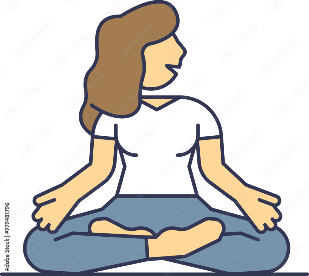 Illustration of a person in a seated yoga pose, symbolizing relaxation and mindfulness. Illustration of a person in a seated yoga pose, symbolizing relaxation and mindfulness.