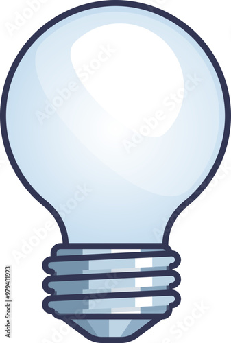 Simplified lightbulb illustration with filament and base, symbolizing ideas and innovation.
