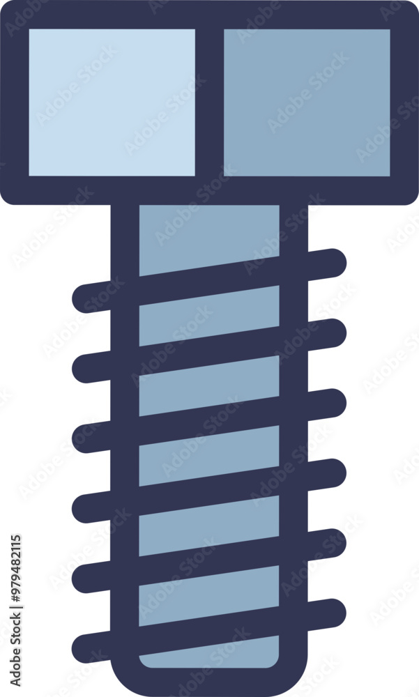 Illustration of a metal bolt side view, showing the threaded shaft and hexagonal head.