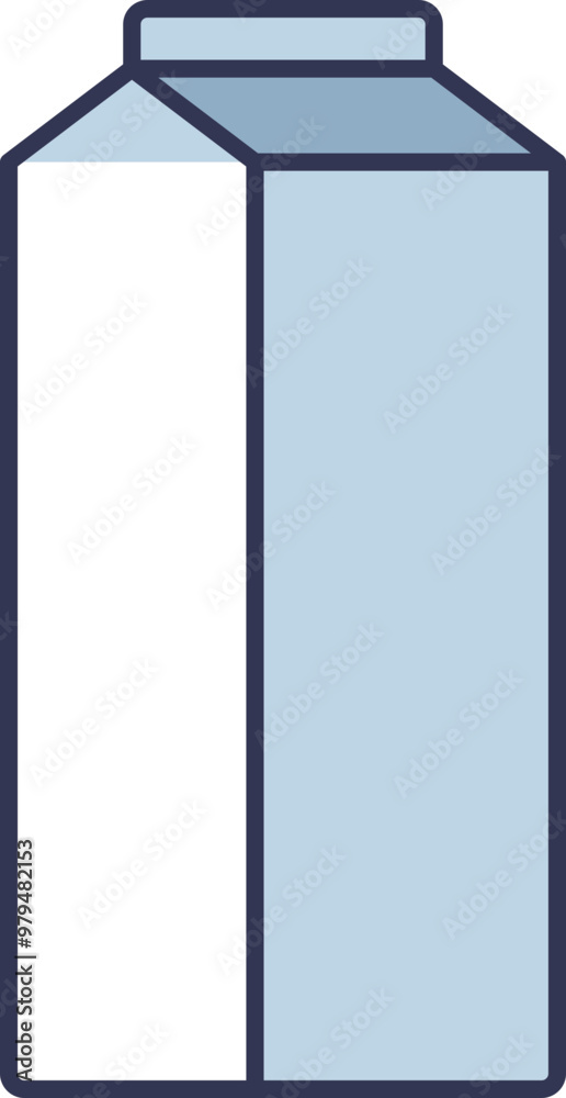 Illustration of a milk carton, symbolizing dairy products and packaging. Illustration of a milk carton, symbolizing dairy products and packaging.