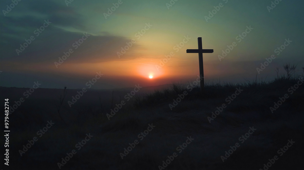 Holy cross in a beautiful field at sunset, Christianity religion and faith in God Jesus Christ, with spiritual hope, salvation and repentance forgiveness, repentance, accepting the sacrifice of Jesus Holy cross in a beautiful field at sunset, Christianity religion and faith in God Jesus Christ, with spiritual hope, salvation and repentance forgiveness, repentance, accepting the sacrifice of Jesus