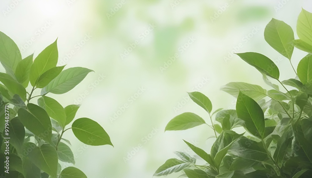 Fresh green leaves framing a blurred background, natural light, soothing atmosphere, copy space
Fresh green leaves framing a blurred background, natural light, soothing atmosphere, copy space