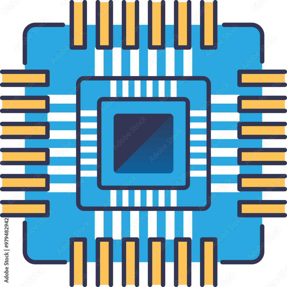 Illustration of a quantum computer chip with intricate circuits, symbolizing advanced computing technology. Illustration of a quantum computer chip with intricate circuits, symbolizing advanced computing technology.