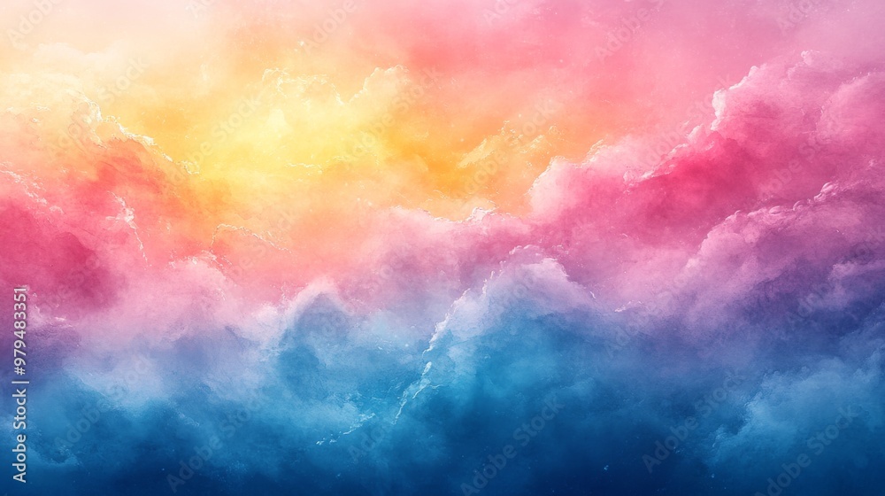 Watercolor Cloudscape with Vibrant Hues Watercolor Cloudscape with Vibrant Hues