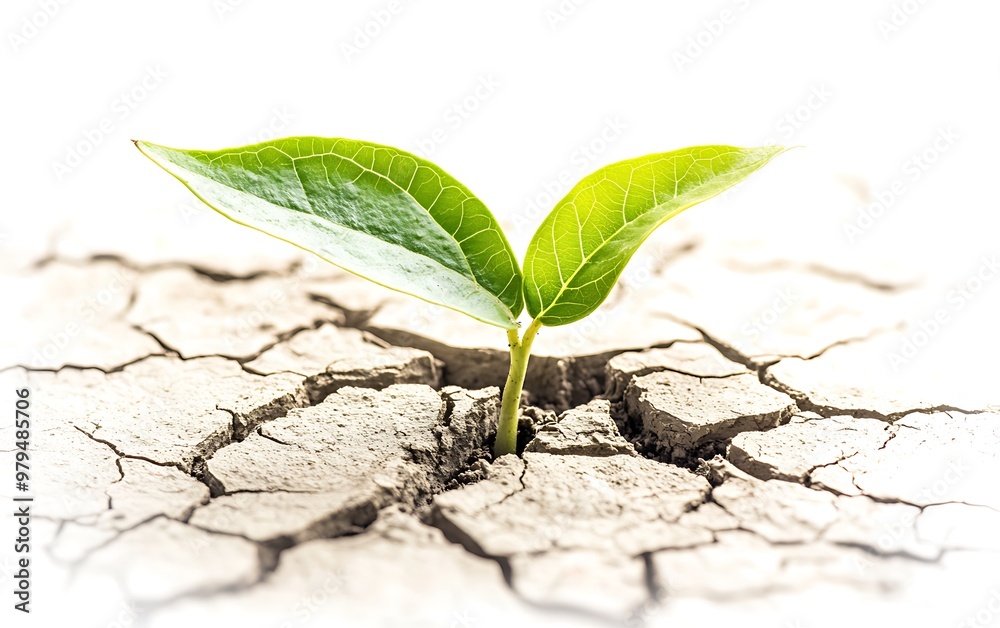 Resilience in Adversity - Lonely Leaf on Cracked Earth, Symbol of Global Warming Fight Resilience in Adversity - Lonely Leaf on Cracked Earth, Symbol of Global Warming Fight