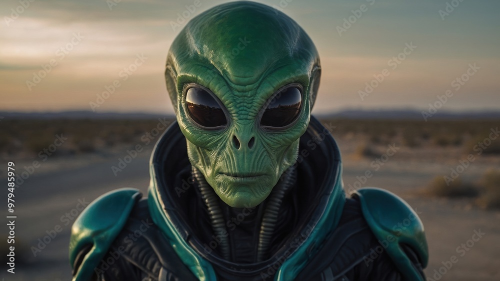 Fototapeta premium Otherworldly sighting of an alien spacecraft making a memorable appearance in the darkened sky