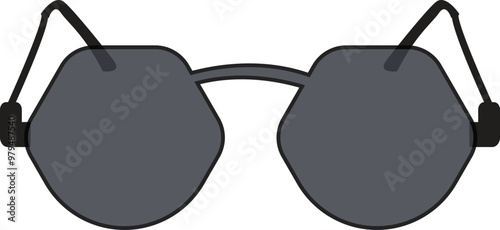 A simple sunglass vector silhouette, white background.