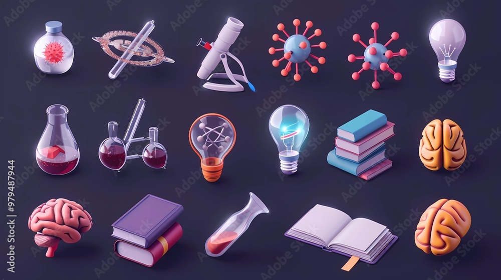illustrations of a school subjects set, sciences, music and art lessons, geography, physics, history, math, astronomy, biology icons, for students curriculum, Generative AI illustrations.
illustrations of a school subjects set, sciences, music and art lessons, geography, physics, history, math, astronomy, biology icons, for students curriculum, Generative AI illustrations.