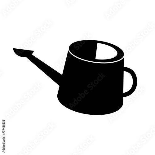 Watering can silhouette icon. Vector.