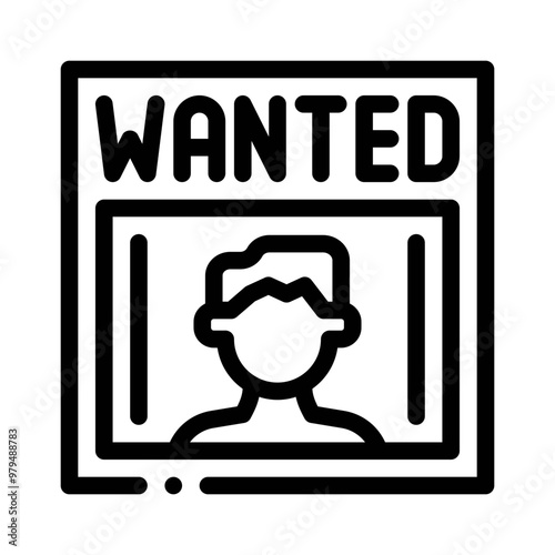 wanted poster line icon
