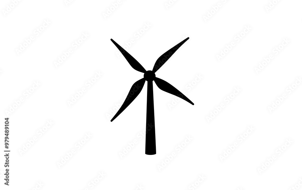 Eco-Friendly Wind Turbine Icon for Clean Energy Concept on White Background Eco-Friendly Wind Turbine Icon for Clean Energy Concept on White Background