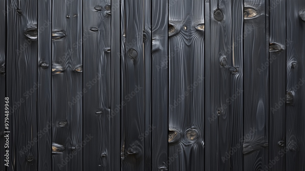 Fototapeta premium Wooden textured black planks board wall pattern hardwood rustic background