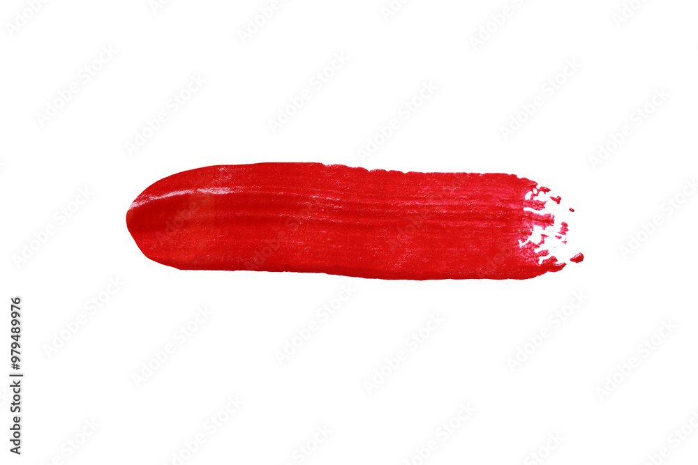 Red brush isolated with transparent image.
