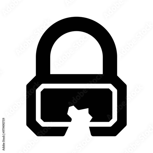 broken lock glyph icon