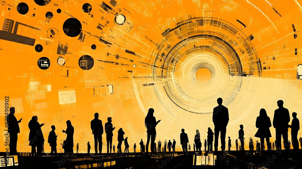 Fototapeta premium Futuristic Sci-Fi Portal to Technological and Innovation
