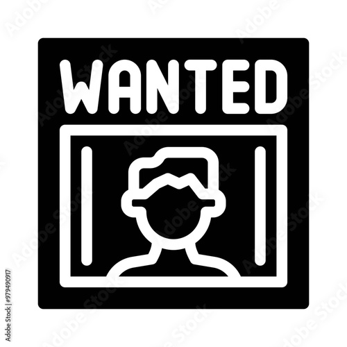 wanted poster glyph icon