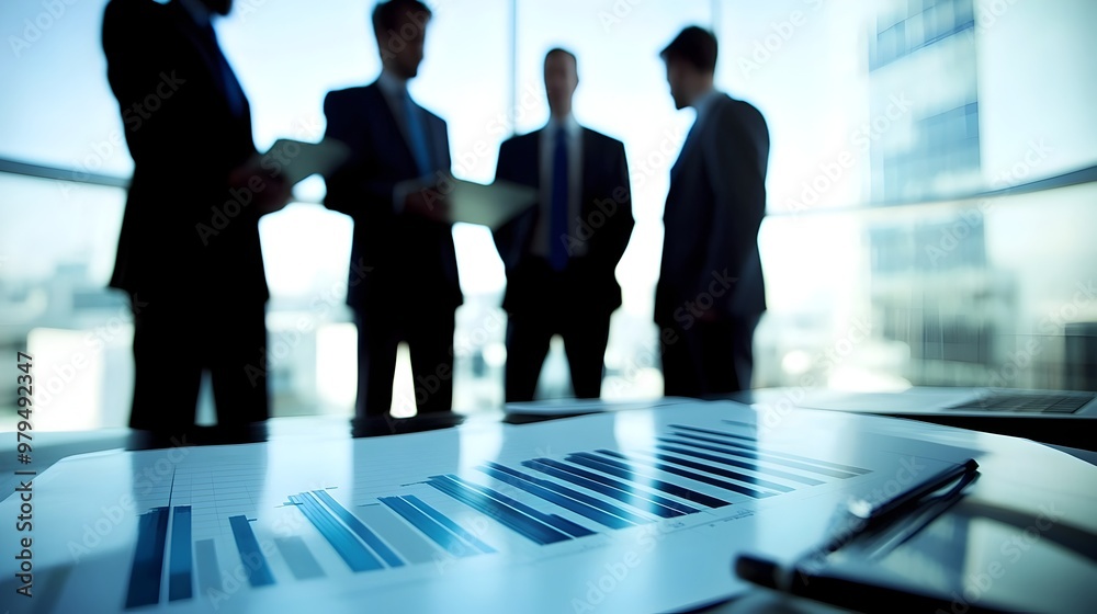 Business people in a corporate boardroom discussing company strategy Business people in a corporate boardroom discussing company strategy