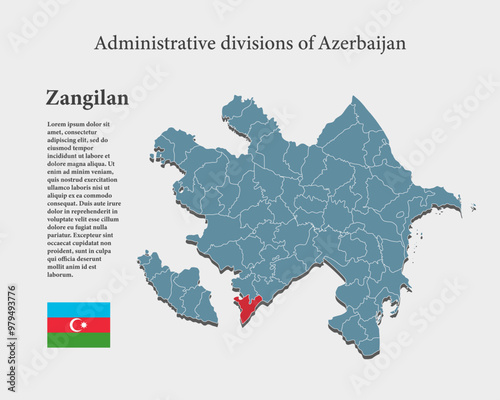 Vector map Azerbaijan, province Zangilan photo