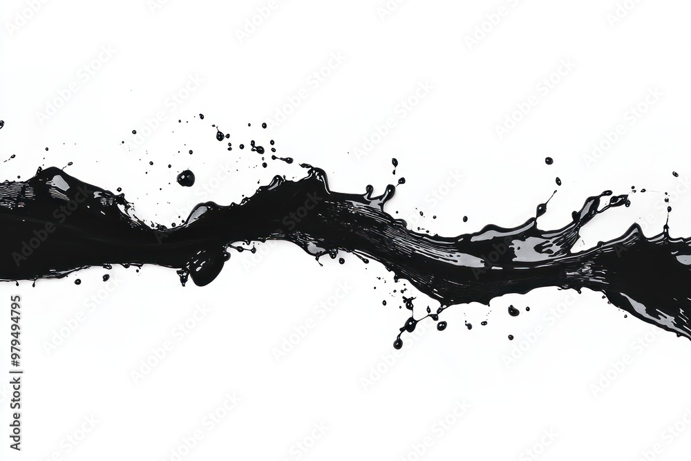 Black splash border line silhouette abstract dynamic.