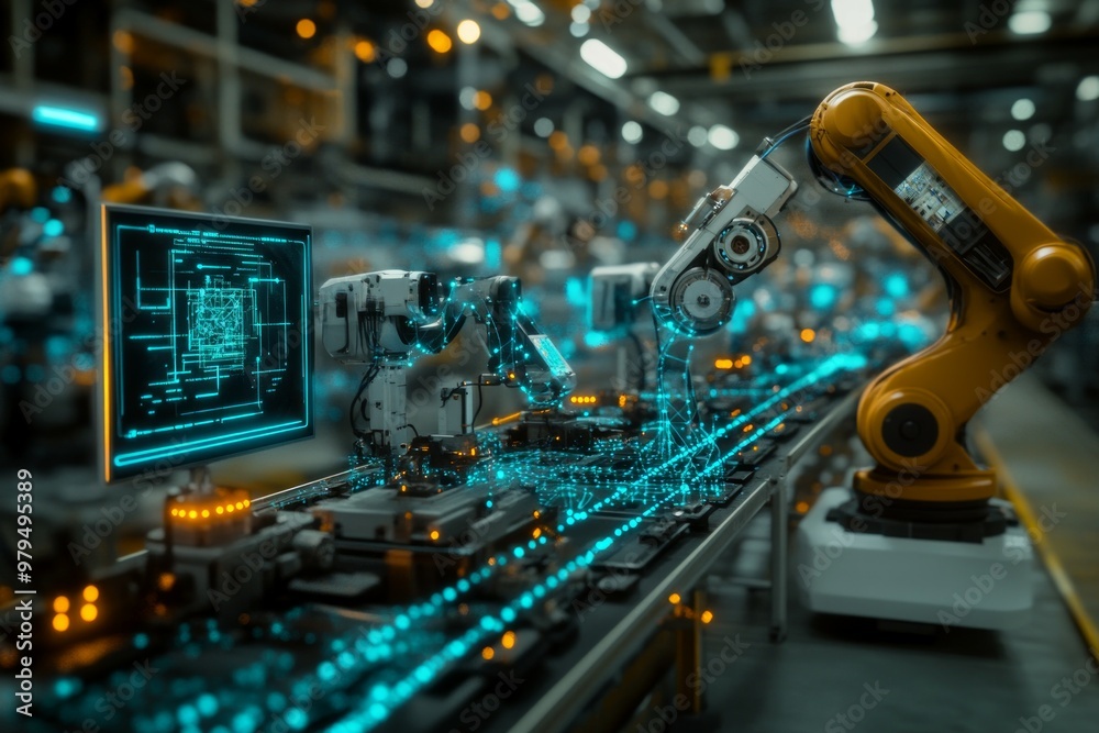 Fototapeta premium Symphony of Automation, Artificial Intelligence and Automation