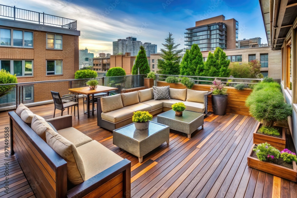 Fototapeta premium Innovative Space-Saving Urban Deck Plan Solutions